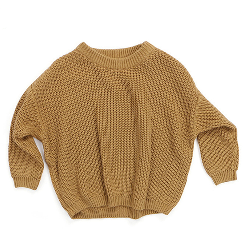 Pullover Kids Sweater Autumn Winter Boy Girl Casual Solid Crewneck Tops Soft Thick Children Clothing Baby Sweaters Knit Wool Clothes 0-5Y 221128
