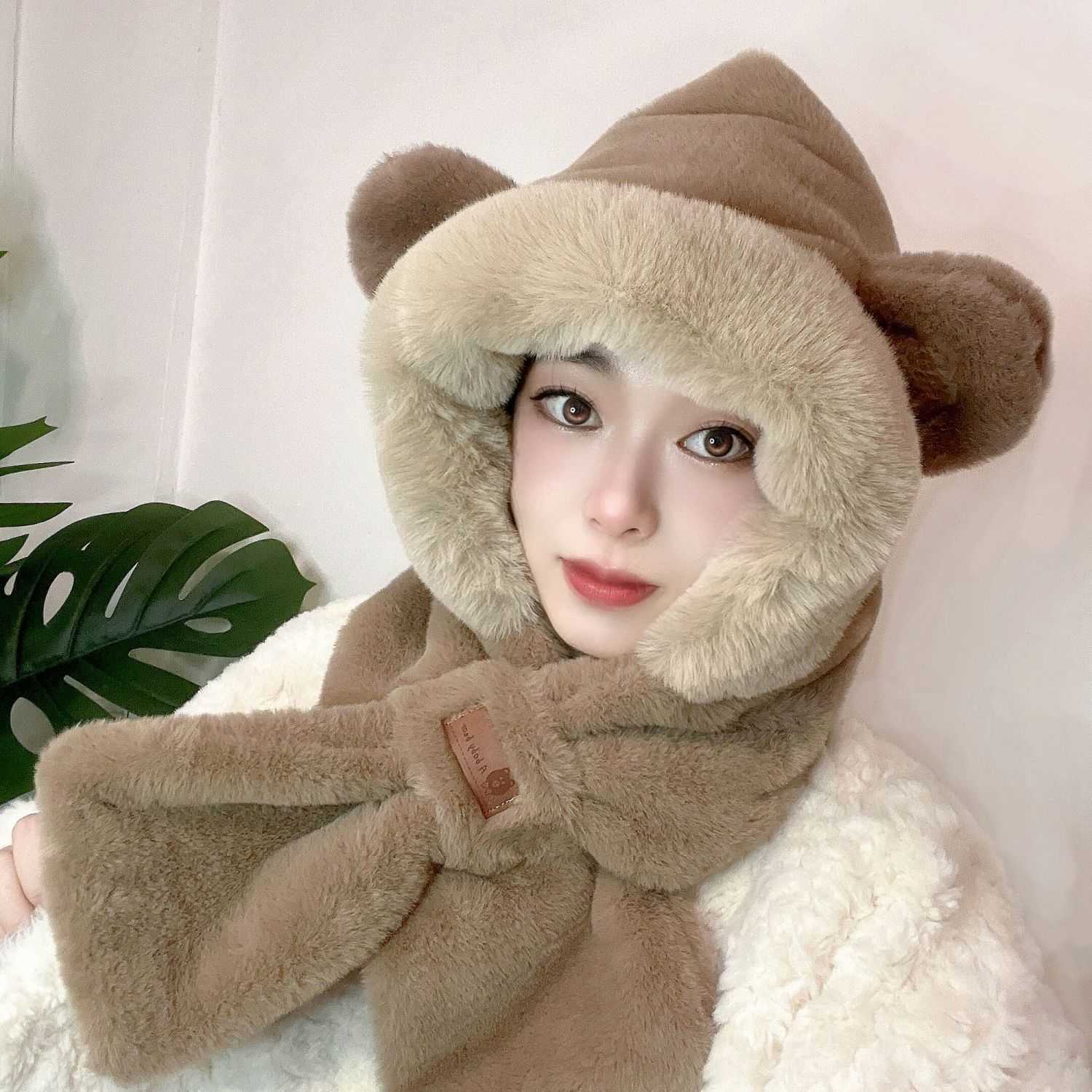 Cloches Two piece mask and bib set cute bear ears with hat winter cold proof and warm ins ears, Red
Cloches Two piece mask and bib set cute bear ears with hat winter cold proof and warm ins ears, Red