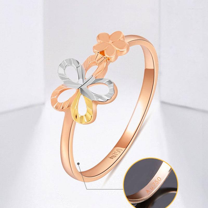 Cluster Rings Arrival Real 18K Multi-tone Gold Ring Women Luck Double Flower Band US6-7
Cluster Rings Arrival Real 18K Multi-tone Gold Ring Women Luck Double Flower Band US6-7