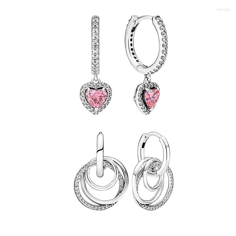 Hoop Earrings For Women Silver 925 Original Fine Jewelry Pink Heart Family Always Encircled Zircon Stones Mother's Day Gift
Hoop Earrings For Women Silver 925 Original Fine Jewelry Pink Heart Family Always Encircled Zircon Stones Mother's Day Gift