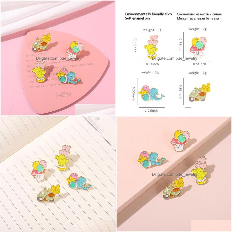Pins Brooches Creative Small Animals Playing With Balloons Brooches 4Pcs /Set Mushroom Cactus Motorcycle Whale Paint Brooch For Wom Dhpiv
Pins Brooches Creative Small Animals Playing With Balloons Brooches 4Pcs /Set Mushroom Cactus Motorcycle Whale Paint Brooch For Wom Dhpiv