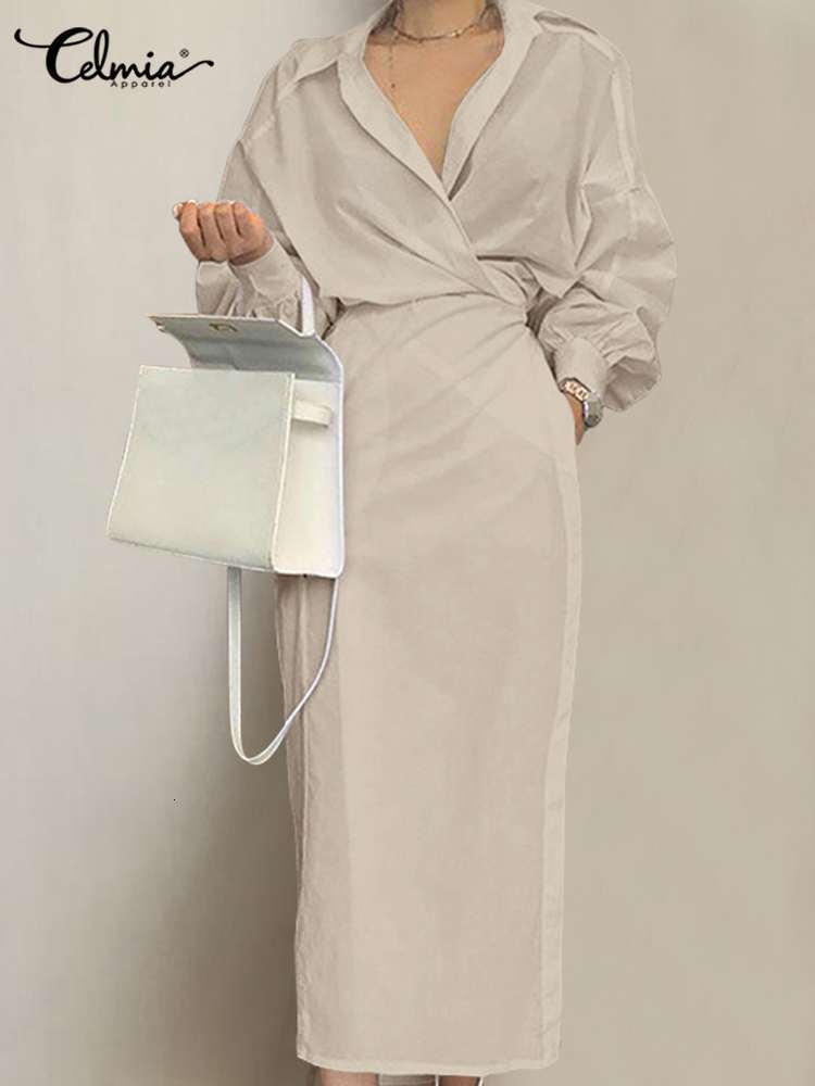 Casual Dresses Celmia Fashion Women Dress Long Sleeve Elegant Belted Office Autumn Pleated Midi Vestidos Party Robe 221125, Green
Casual Dresses Celmia Fashion Women Dress Long Sleeve Elegant Belted Office Autumn Pleated Midi Vestidos Party Robe 221125, Green
