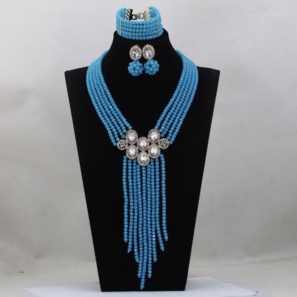 Necklace Earrings Set Trendy Blue Crystal Long Design Women Beads African Wedding Bridal ABH163, Picture shown
Necklace Earrings Set Trendy Blue Crystal Long Design Women Beads African Wedding Bridal ABH163, Picture shown