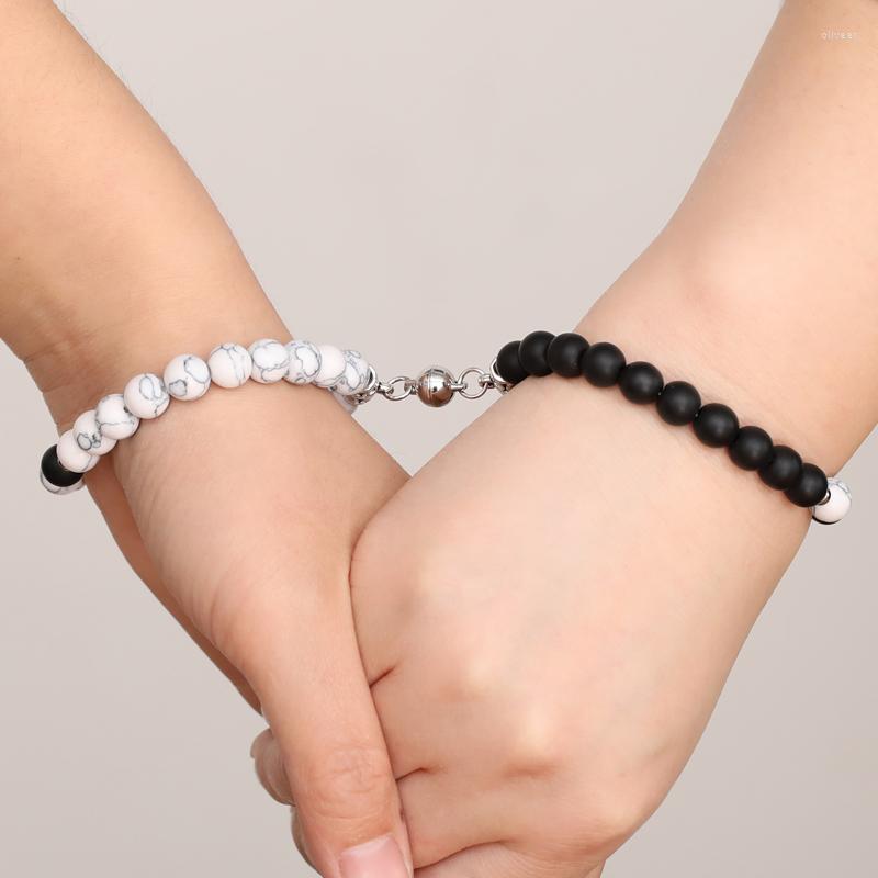Charm Bracelets NIUYITID 2pcs/Set 8mm Natural Stone Beaded Elastic Distance Magnet Couple Bracelet For Lovers Paired Jewelry
Charm Bracelets NIUYITID 2pcs/Set 8mm Natural Stone Beaded Elastic Distance Magnet Couple Bracelet For Lovers Paired Jewelry