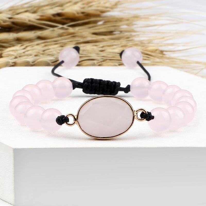 Strand Women Bracelet Pink Crystal Natural Stone Quartz Beads Bracelets Men Oval Drop-shape Geometric Charms Bangles Lover Gift Jewelry
Strand Women Bracelet Pink Crystal Natural Stone Quartz Beads Bracelets Men Oval Drop-shape Geometric Charms Bangles Lover Gift Jewelry