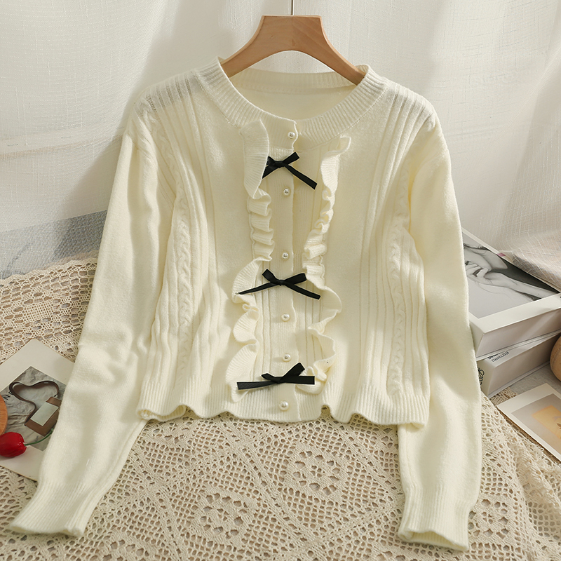 Women Knits Tees Women Sweet Ruffle Long Sleeve Cardigan Vintage Elegant Butterfly Knit Top Korean Fashion Sweater Coat Single Breasted Knitwear 221125, Apricot
Women Knits Tees Women Sweet Ruffle Long Sleeve Cardigan Vintage Elegant Butterfly Knit Top Korean Fashion Sweater Coat Single Breasted Knitwear 221125, Apricot