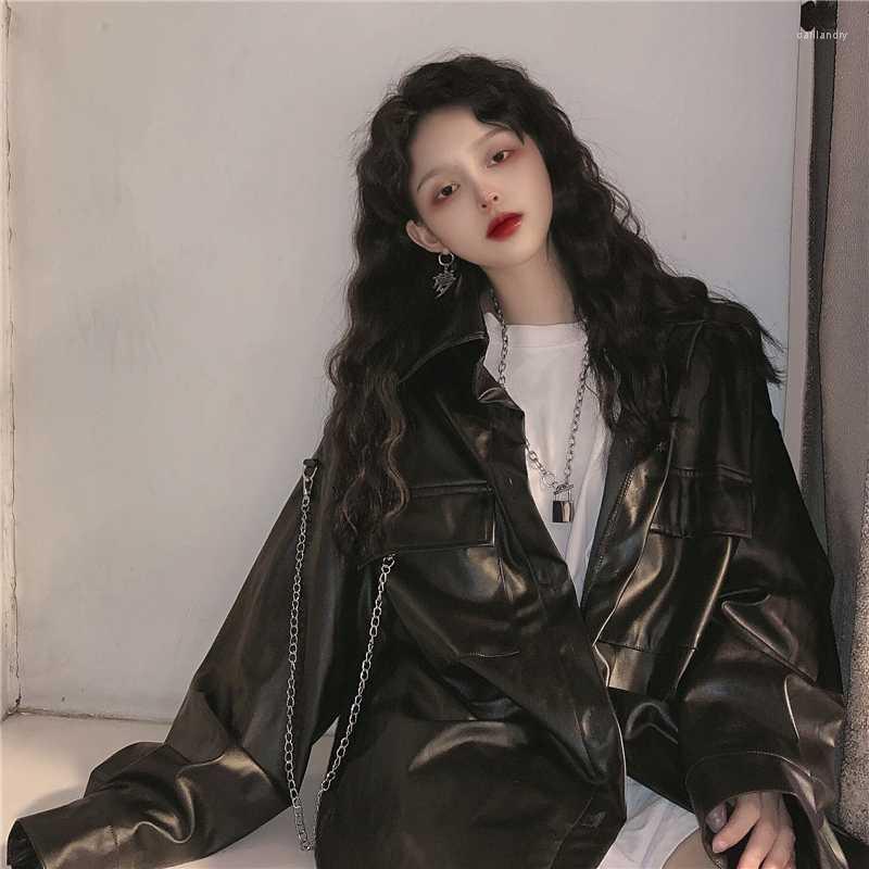Women's Jackets Women's Female 2022 Design Spring Autumn PU Leather Jacket Faux Soft Coat Slim Black Rivet Zipper Motorcycle Pink
Women's Jackets Women's Female 2022 Design Spring Autumn PU Leather Jacket Faux Soft Coat Slim Black Rivet Zipper Motorcycle Pink