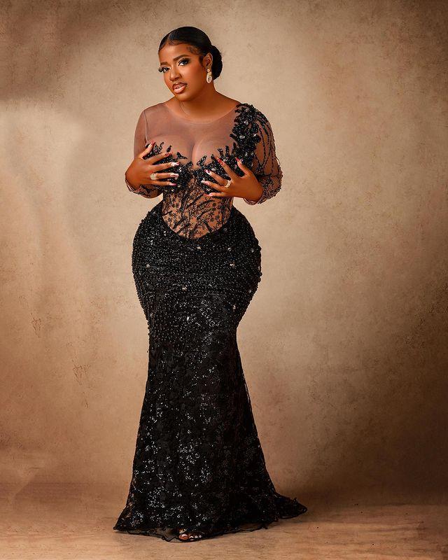 2022 Plus Size Arabic Aso Ebi Black Mermaid Sequined Prom Dresses Lace Beaded Crystals Evening Formal Party Second Reception Gowns Dress wly935