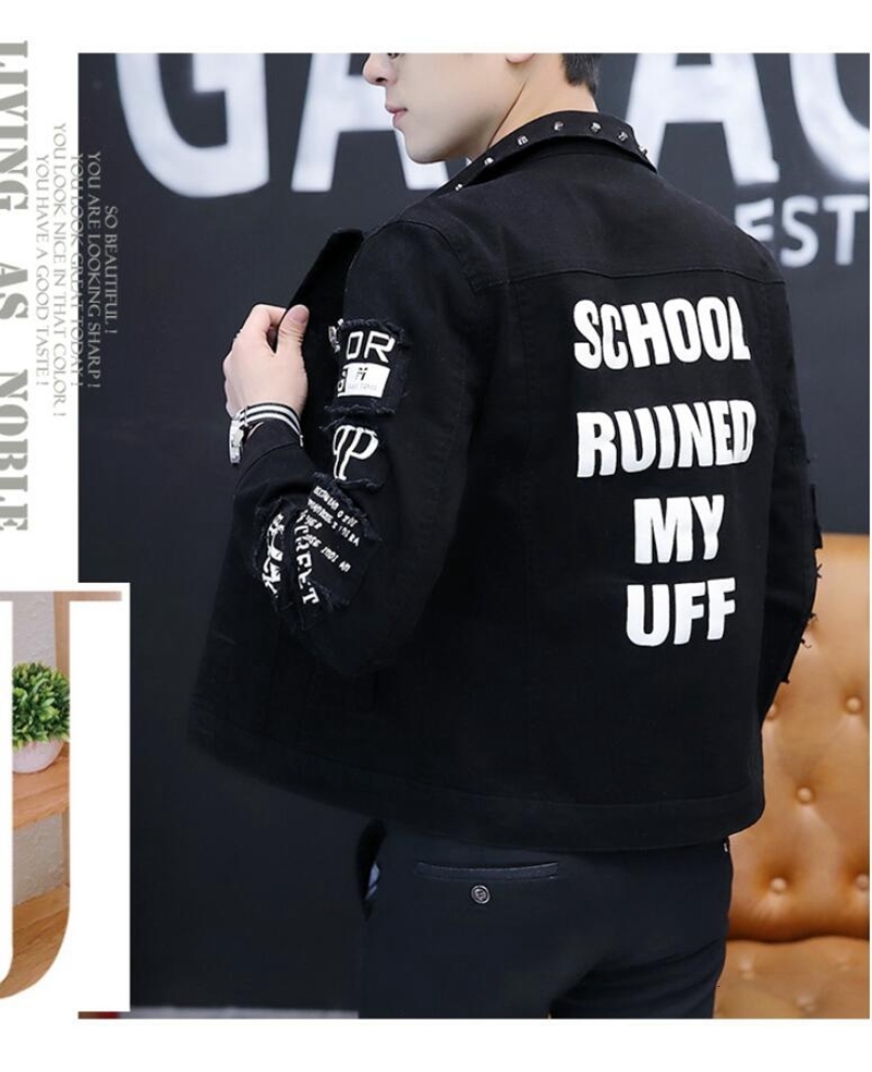 Men's Jackets White Denim Men Rivet Motorcyle Basic Coat Streetwear Hip Hop Bomber Cowboy Jean Chaqueta Hombre 221128