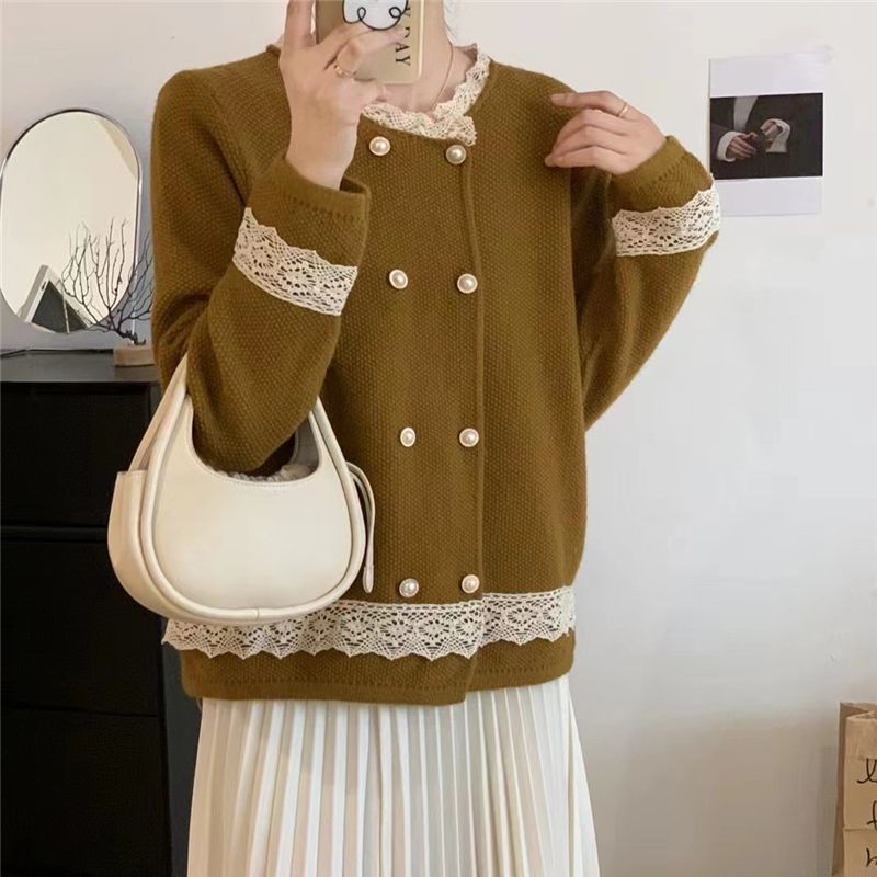 Women  Knits Tees Limiguyue Pearls Breasted Double Sweaters Sweet Lace Long Sleeve Knitted Cardigans Woman Autumn Winter Vintage Knitwear Loose 221125, Green 
Women  Knits Tees Limiguyue Pearls Breasted Double Sweaters Sweet Lace Long Sleeve Knitted Cardigans Woman Autumn Winter Vintage Knitwear Loose 221125, Green