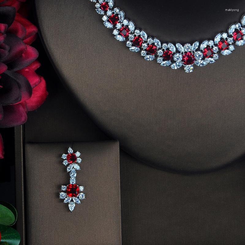 Necklace Earrings Set Fashion Luxury Garland Shape Red CZ For Women Bride Wedding Jewelry Dress Accessories Wholesale N-404, Picture shown
Necklace Earrings Set Fashion Luxury Garland Shape Red CZ For Women Bride Wedding Jewelry Dress Accessories Wholesale N-404, Picture shown
