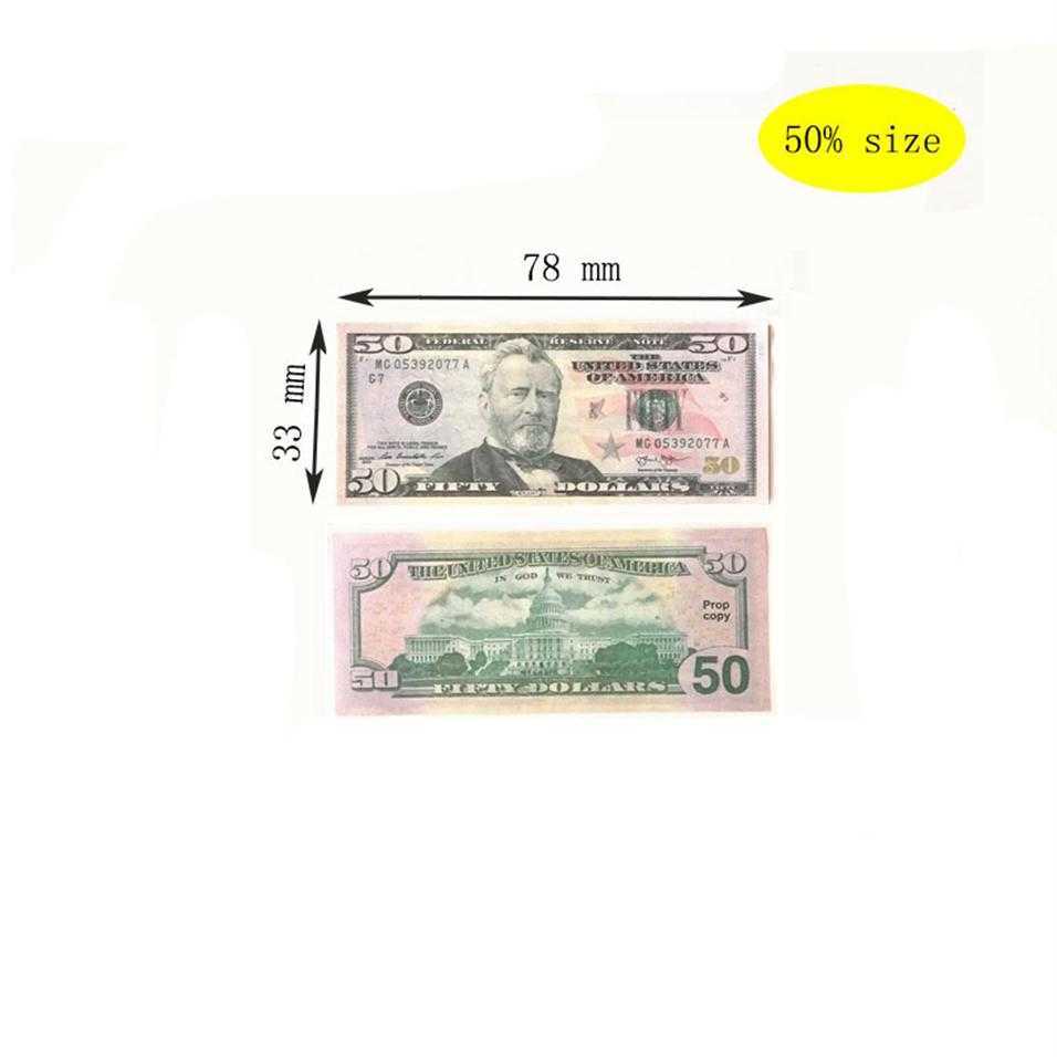 50% size USA Dollars Party Supplies Prop money Movie Banknote Paper Novelty Toys 1 5 10 20 50 100 Dollar Currency Fake Money Child2664
50% size USA Dollars Party Supplies Prop money Movie Banknote Paper Novelty Toys 1 5 10 20 50 100 Dollar Currency Fake Money Child2664