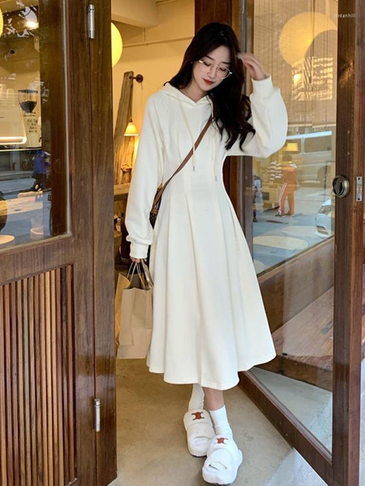 Casual Dresses White Dress Autumn A Line Long Maxi Women Sleeve Hooded Slim Preppy Style Thick Korean Fashion Elegant
Casual Dresses White Dress Autumn A Line Long Maxi Women Sleeve Hooded Slim Preppy Style Thick Korean Fashion Elegant