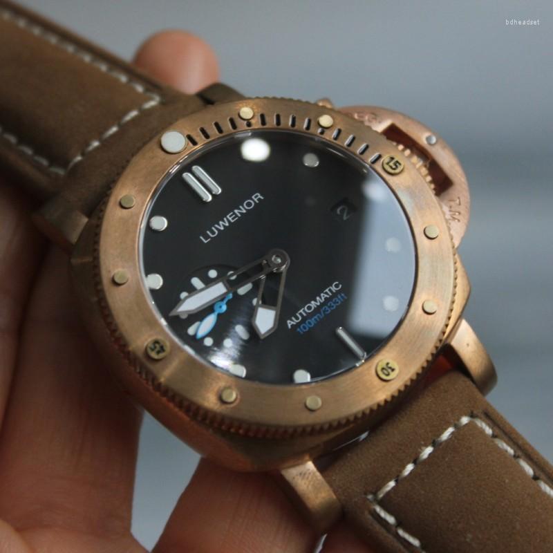 Wristwatches Bronze Watch Seagull Movement Dive Fully Automatic Mechanical Table Night Light Rotation Holvine Leather Strap, Pink
Wristwatches Bronze Watch Seagull Movement Dive Fully Automatic Mechanical Table Night Light Rotation Holvine Leather Strap, Pink