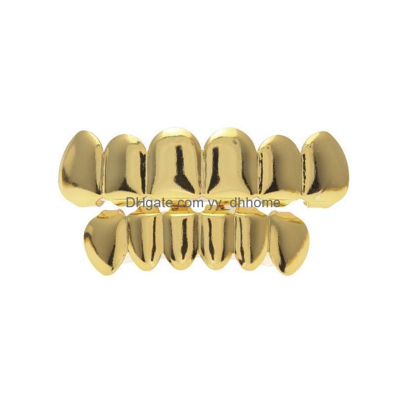 Grillz Dental Grills Smooth Gold Sier Rose Plated Teeth Grillz 6 Top Bottom Faux Dental Tooth Braces Grills Men Lady Hip Hop Rapper Dhf5B
Grillz Dental Grills Smooth Gold Sier Rose Plated Teeth Grillz 6 Top Bottom Faux Dental Tooth Braces Grills Men Lady Hip Hop Rapper Dhf5B