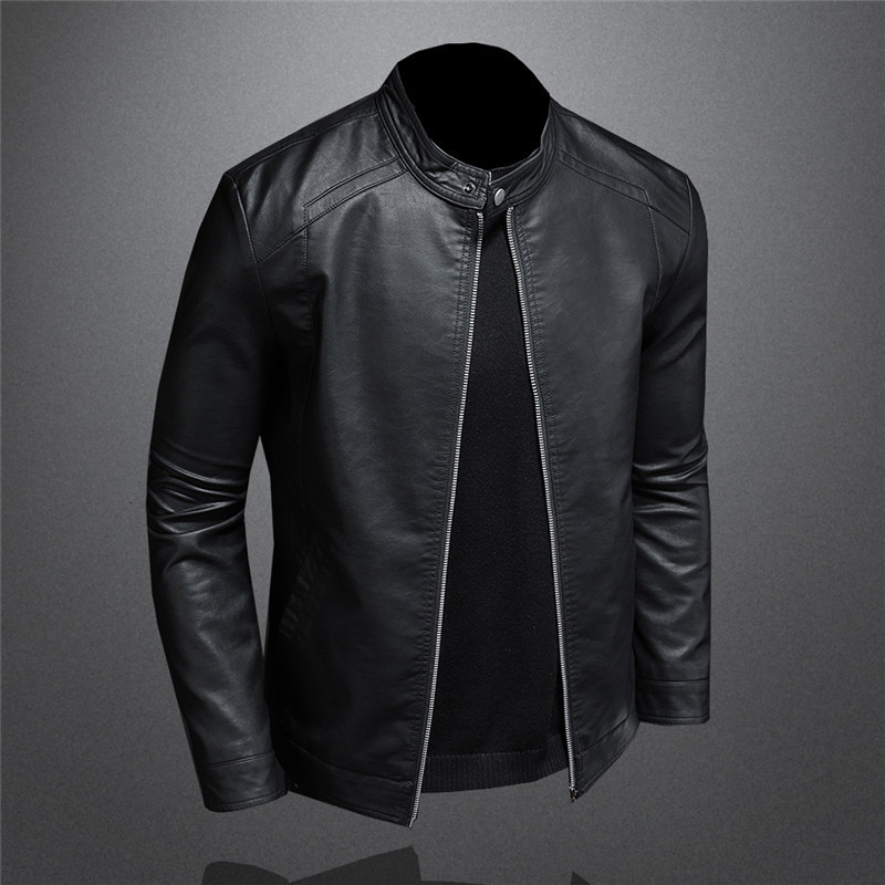 Men's Leather Faux Large Size Autumn Fashion Trend Coat Slim Stand Collar Motorcycle Jacket PU Handsome Top 5XL 221124