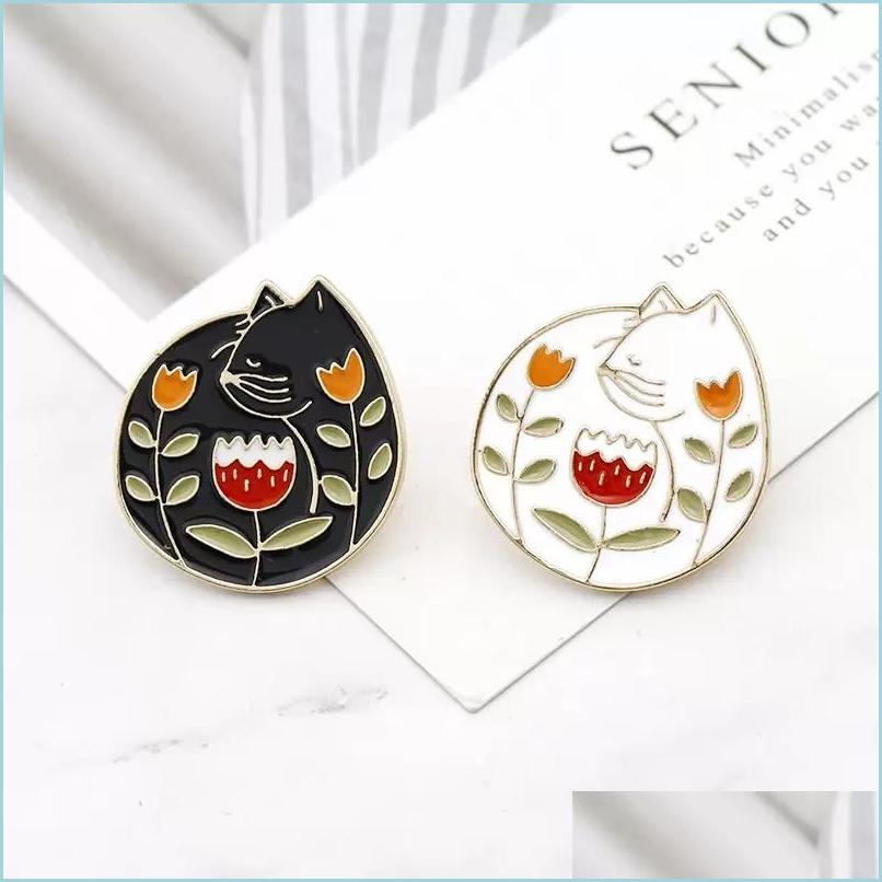 Pins Brooches Cat Flower Leaf Pattern Pins Black And White Cute Cartoon Personality Brooches Ornament Creative Special New Dhgarden Dhkrz
Pins Brooches Cat Flower Leaf Pattern Pins Black And White Cute Cartoon Personality Brooches Ornament Creative Special New Dhgarden Dhkrz