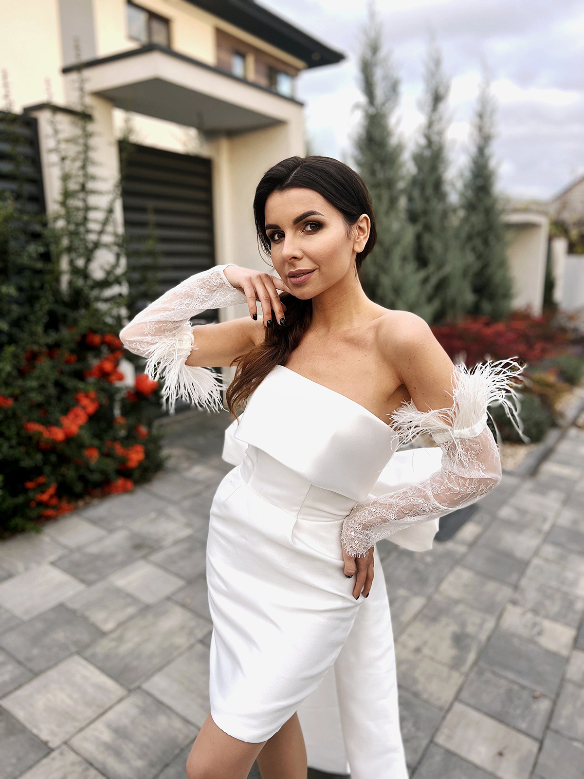 Chic Satin Mermaid Wedding Dress Sweetheart Neck Removable Long Sleeve Lace Bridal Gowns vestido de casamento