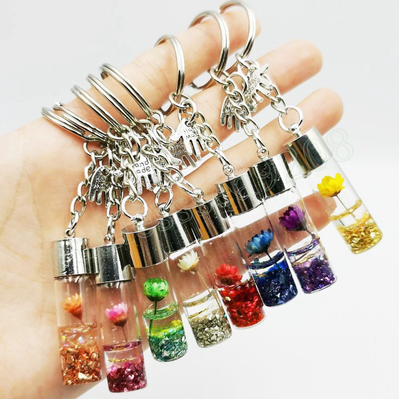 Fashion Natural Flower Keychain Dried Flower Plants Keychains Wishing Bottle Keyrings Key Holder Women Bags Accessories
Fashion Natural Flower Keychain Dried Flower Plants Keychains Wishing Bottle Keyrings Key Holder Women Bags Accessories