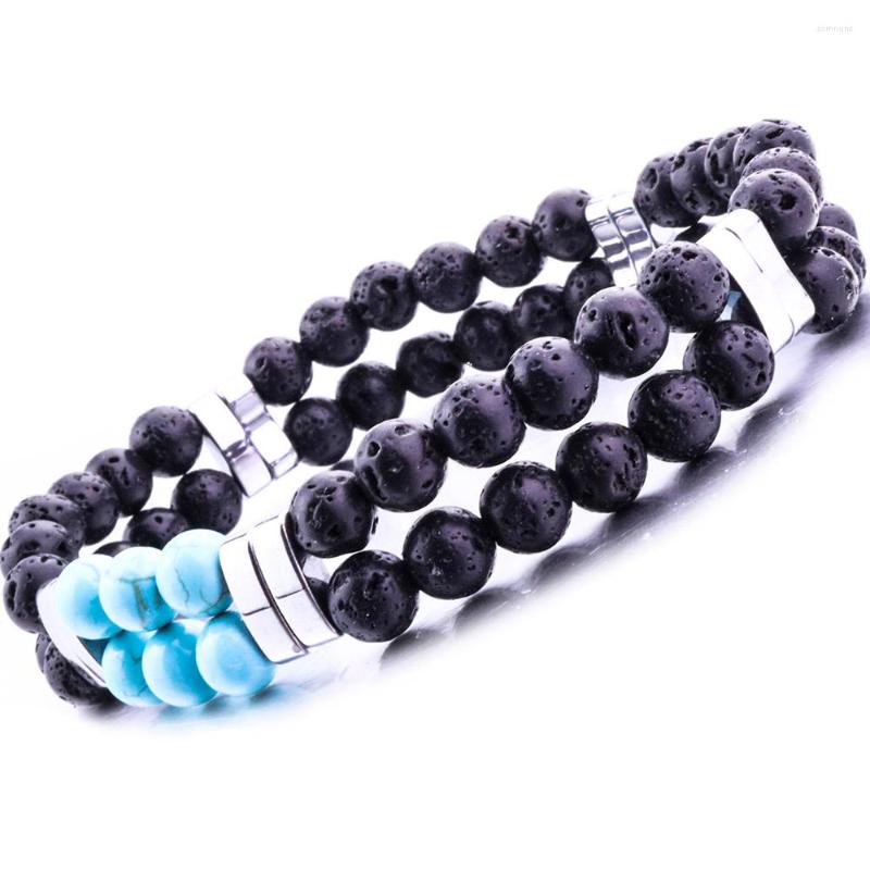 Strand 6mm Black Lava Stone White HowliteTwo-layer Bracelets DIY Volcano Essential Oil Diffuser Bracelet Jewelry
Strand 6mm Black Lava Stone White HowliteTwo-layer Bracelets DIY Volcano Essential Oil Diffuser Bracelet Jewelry