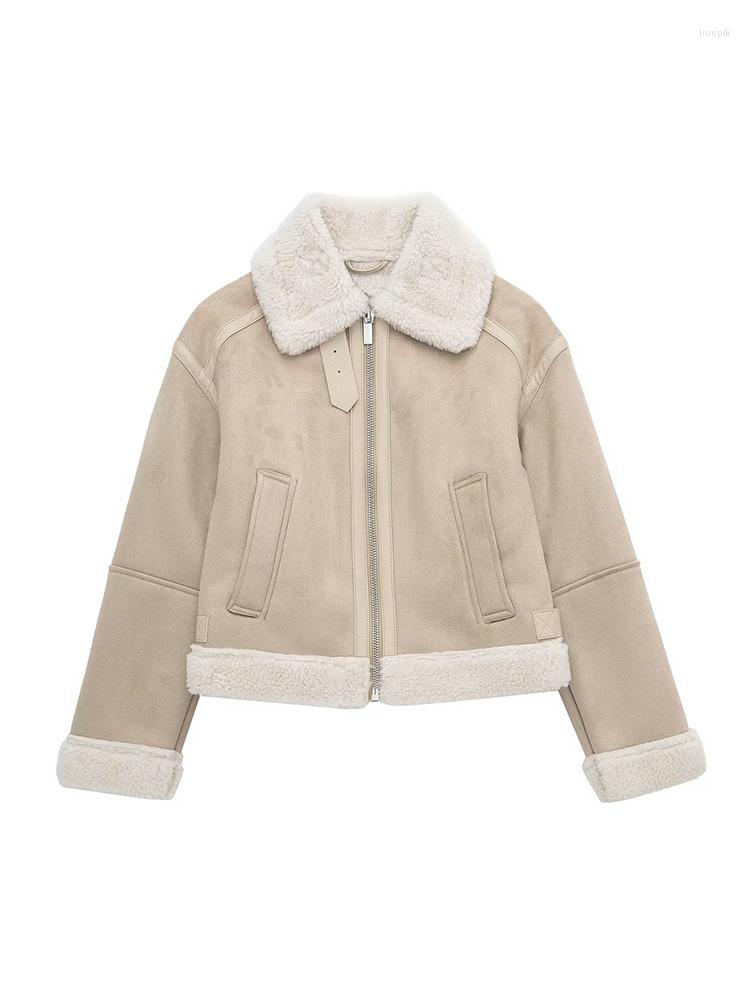 Women's Fur Women 2022 Autumn And Winter Fashion Double-sided Short Jacket Coat Vintage Long Sleeve Zipper Female Outerwear Overshirt, Khaki
Women's Fur Women 2022 Autumn And Winter Fashion Double-sided Short Jacket Coat Vintage Long Sleeve Zipper Female Outerwear Overshirt, Khaki