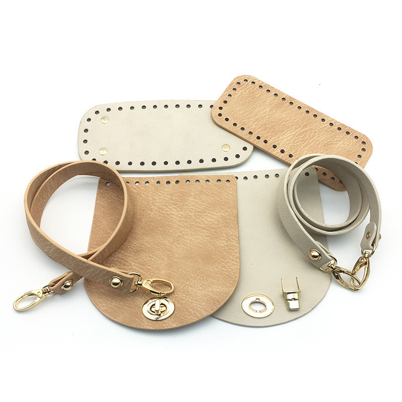 Bag Parts Accessories Suede Leather Strap Handmade Handbag Woven Set High Quality Bottoms With Hardware for DIY Shoulder 221125