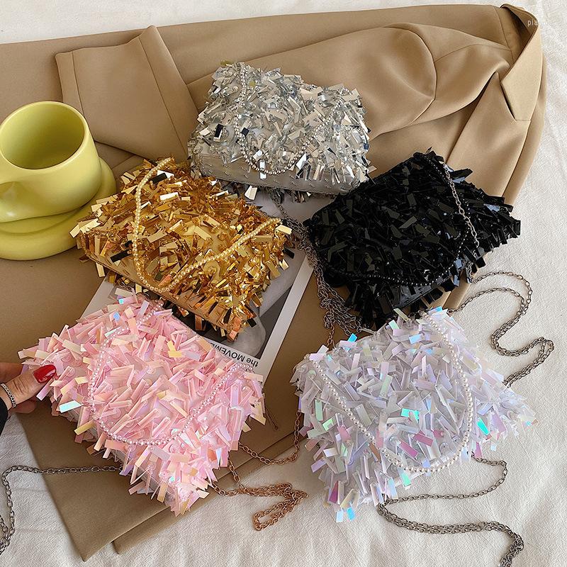 Evening Bags 2022 Fashion Sequined Tassel Fringed Women Bag Embroidered Pearl Metal Chain Messenger Party Dress Square Handbag, Black
Evening Bags 2022 Fashion Sequined Tassel Fringed Women Bag Embroidered Pearl Metal Chain Messenger Party Dress Square Handbag, Black