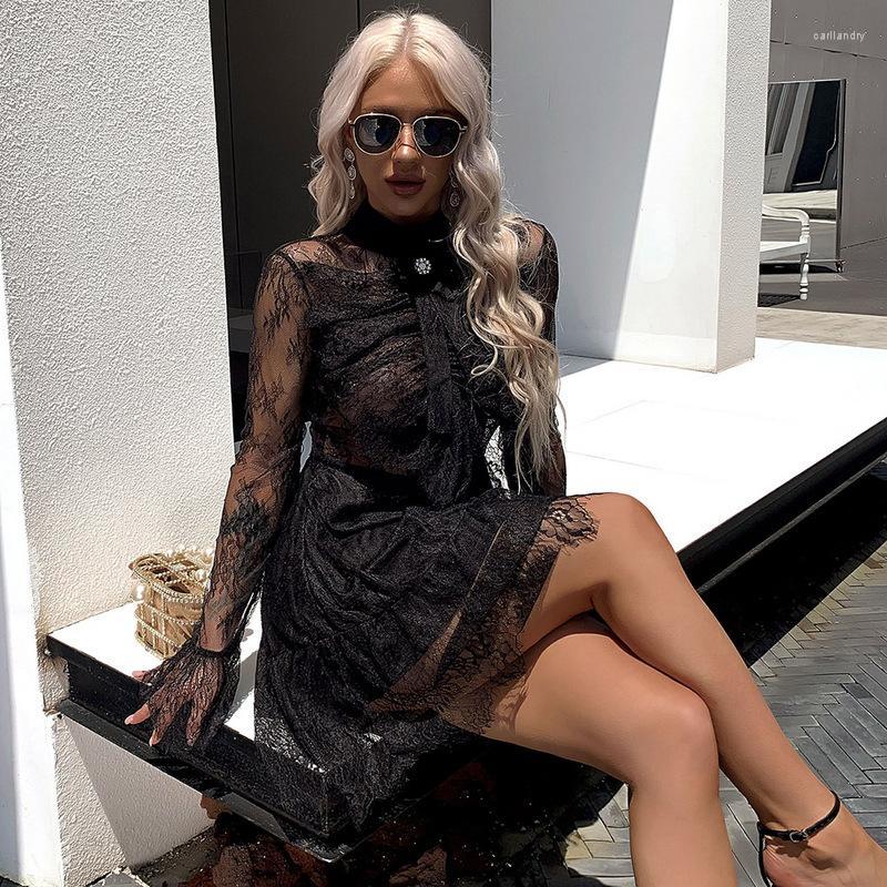 Casual Dresses Women Embroidered Bow Lace Long Sleeve Elegant Sexy Dress Party Spring Autumn VestidosCasual, Black
Casual Dresses Women Embroidered Bow Lace Long Sleeve Elegant Sexy Dress Party Spring Autumn VestidosCasual, Black