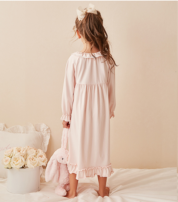 Pajamas Children Girl Lolita Dress Princess Sleepshirts Vintage Kid Ruffles Nightgowns.Courtly Style Toddler Nightdress Lounge Sleepwear 221125