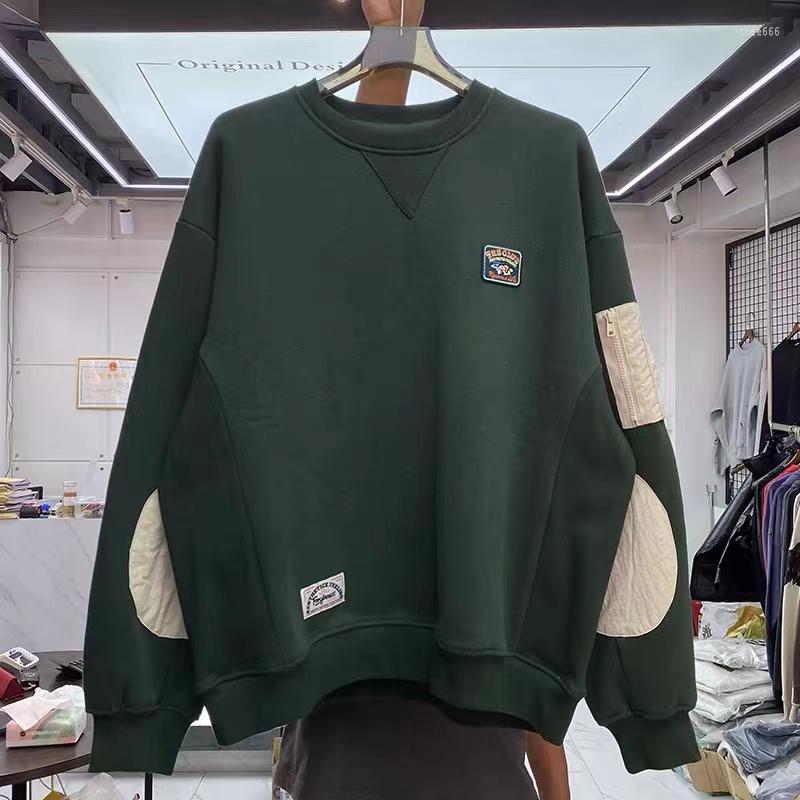 Men's Hoodies Japanese Retro Color Matching Casual With Cashmere Loose Round Collar Sweater, Green
Men's Hoodies Japanese Retro Color Matching Casual With Cashmere Loose Round Collar Sweater, Green