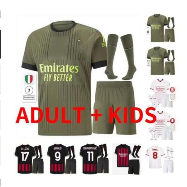 adult kits 22 23 soccer jerseys AC MILANS LEAO TOMORI IBRAHIMOVIC GIROUD football shirt 2022 2023 TONALI BENNACER REBIC HOME AWAY Camiseta de futbol Men Kids kit Socks, 22/23 away5
adult kits 22 23 soccer jerseys AC MILANS LEAO TOMORI IBRAHIMOVIC GIROUD football shirt 2022 2023 TONALI BENNACER REBIC HOME AWAY Camiseta de futbol Men Kids kit Socks, 22/23 away5