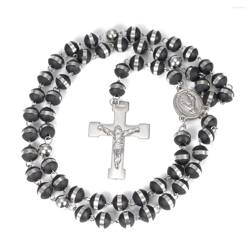 Chains Mens Or Womens Jewelry Stainless Steel With Black Silicone Rosary Chain Cross Pendant Necklace
Chains Mens Or Womens Jewelry Stainless Steel With Black Silicone Rosary Chain Cross Pendant Necklace