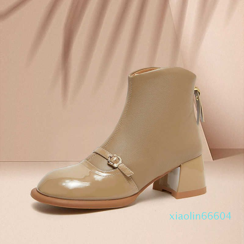 Coarse Heel Short Boots Women's Autumn and Winter Fashion Single Boots French High Heels Shoes Thin Boots Martin Small Square Head, Black
Coarse Heel Short Boots Women's Autumn and Winter Fashion Single Boots French High Heels Shoes Thin Boots Martin Small Square Head, Black