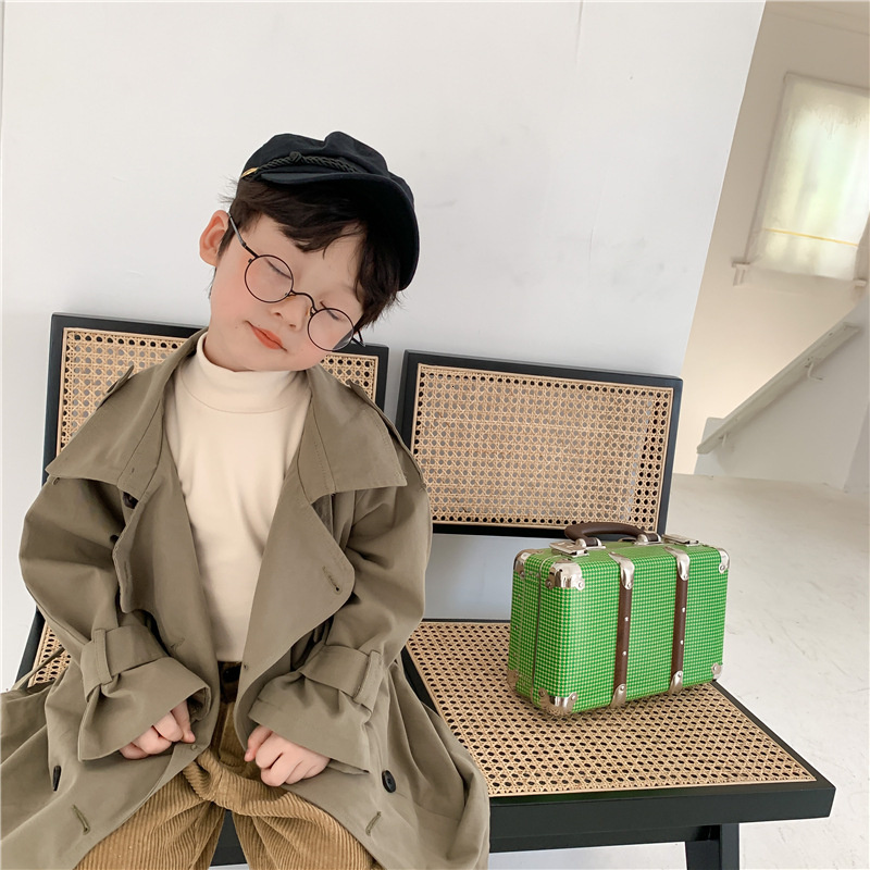 Tench coats Spring Fall Kids Fashion Trench Coat 27 Years Boys and girls Big Turndown Collar Long Windbreaker Children Outerwear 221125