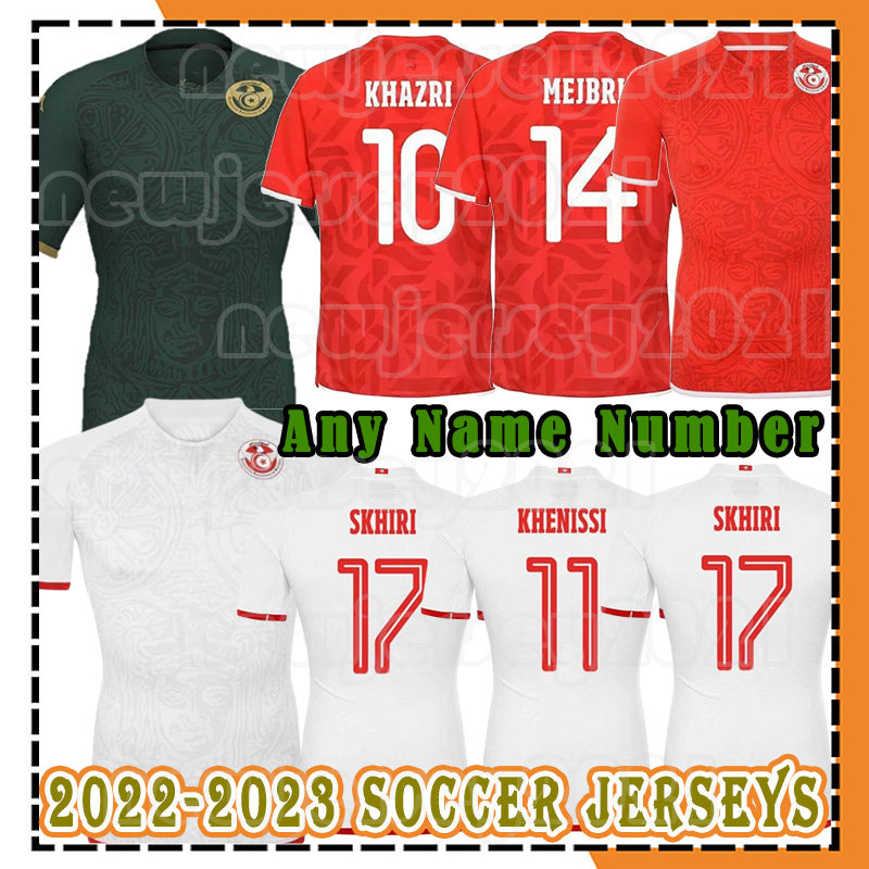 2022-2023 Tunisia Soccer Jerseys National Team HANNIBAL JKHAZRI JAZIRI MSAKNI SLITI KHENISSI BEN SAID ABDI TALBI LAIDOUNI SLIMANE home away Football Shirt, Men jersey+patch(tu ni si)
2022-2023 Tunisia Soccer Jerseys National Team HANNIBAL JKHAZRI JAZIRI MSAKNI SLITI KHENISSI BEN SAID ABDI TALBI LAIDOUNI SLIMANE home away Football Shirt, Men jersey+patch(tu ni si)