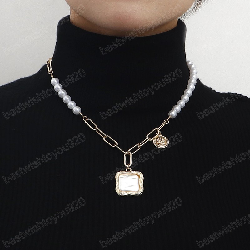 Gothic Pearl Chain Necklace for Women Wed Bridal Vintage Square Coin Pendant Choker Aesthetic Sweater Jewelry
Gothic Pearl Chain Necklace for Women Wed Bridal Vintage Square Coin Pendant Choker Aesthetic Sweater Jewelry