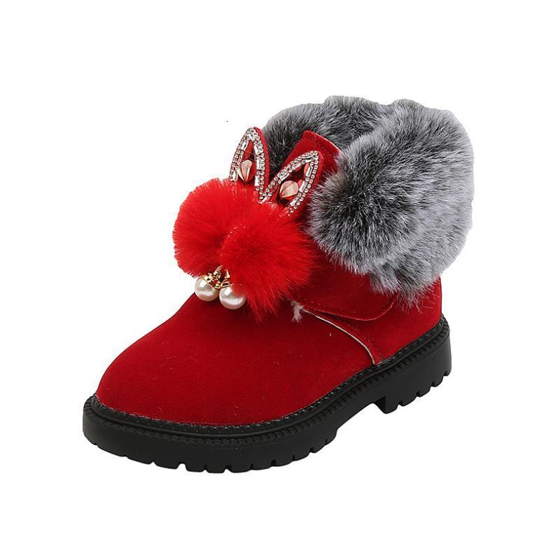 Boots Unisex Toddler Girl Kids Winter Shoes for Boys Soft Bottom Student Fur Snow Children Leather Plush 221125