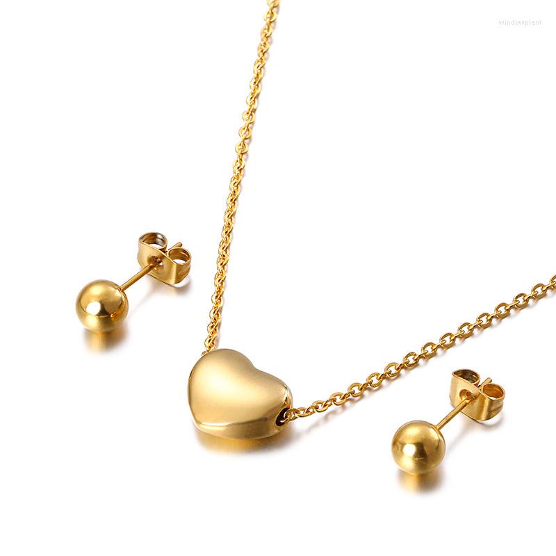 Necklace Earrings Set Stainless Steel Heart-shaped Pendant Two-piece Small Round Bead Holiday, Picture shown
Necklace Earrings Set Stainless Steel Heart-shaped Pendant Two-piece Small Round Bead Holiday, Picture shown