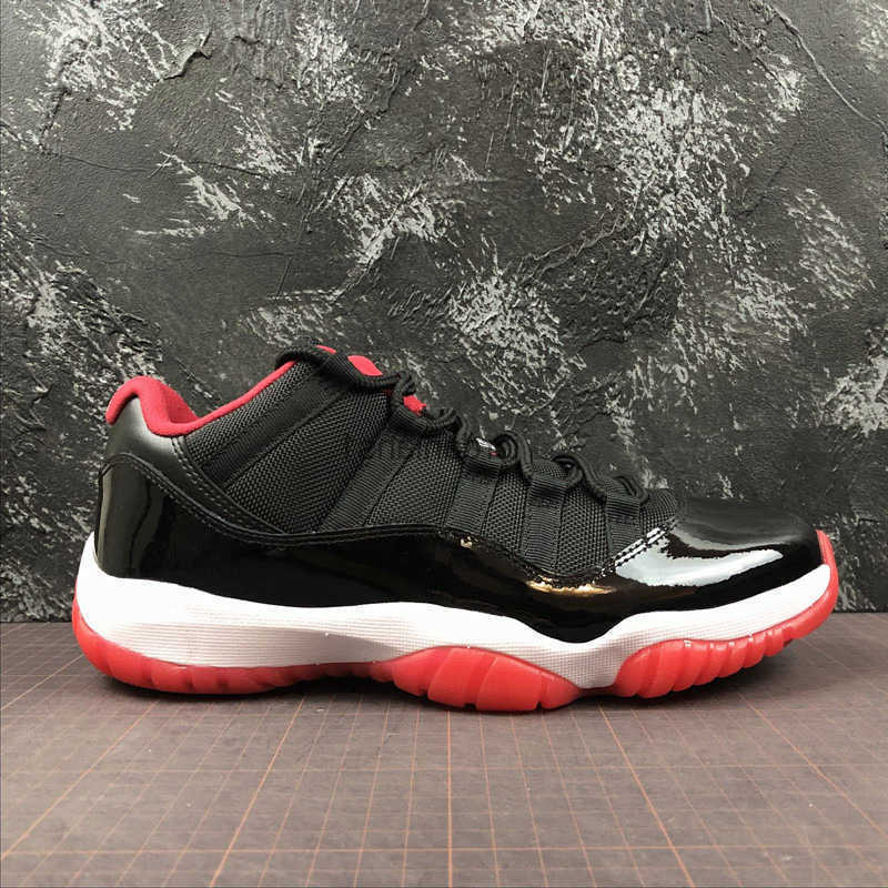 Shoes Red-Black-Tru Sports Sneakers Basketball Black University Real Fibr Outdoor Jumpman 11 Low Bred, All with original symbol