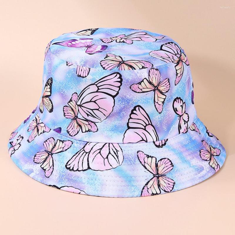 Berets Summer Spring Unisex Bucket Hat Colorful Butterfly Print Cotton Double-Side-Wear Reversible Fishmen Caps Sun For Men Women, As picture 02
Berets Summer Spring Unisex Bucket Hat Colorful Butterfly Print Cotton Double-Side-Wear Reversible Fishmen Caps Sun For Men Women, As picture 02