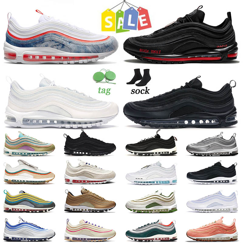 

Undefeated 97 Running Shoes 97s Mens Women airs Sean Wotherspoon mschf x inri jesus Triple Black White Hot Sliver Bullet Metalic Gold Max Bred Bright Citron Sneakers, C1 the future 36-40