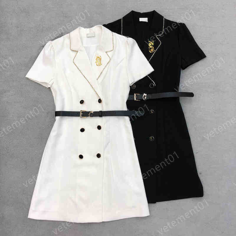 Designer Dresses Womens Lapel Fashion Style Belt Decorative High Quality Dress Luxury Women Summer Dresses For Wedding Party
Designer Dresses Womens Lapel Fashion Style Belt Decorative High Quality Dress Luxury Women Summer Dresses For Wedding Party