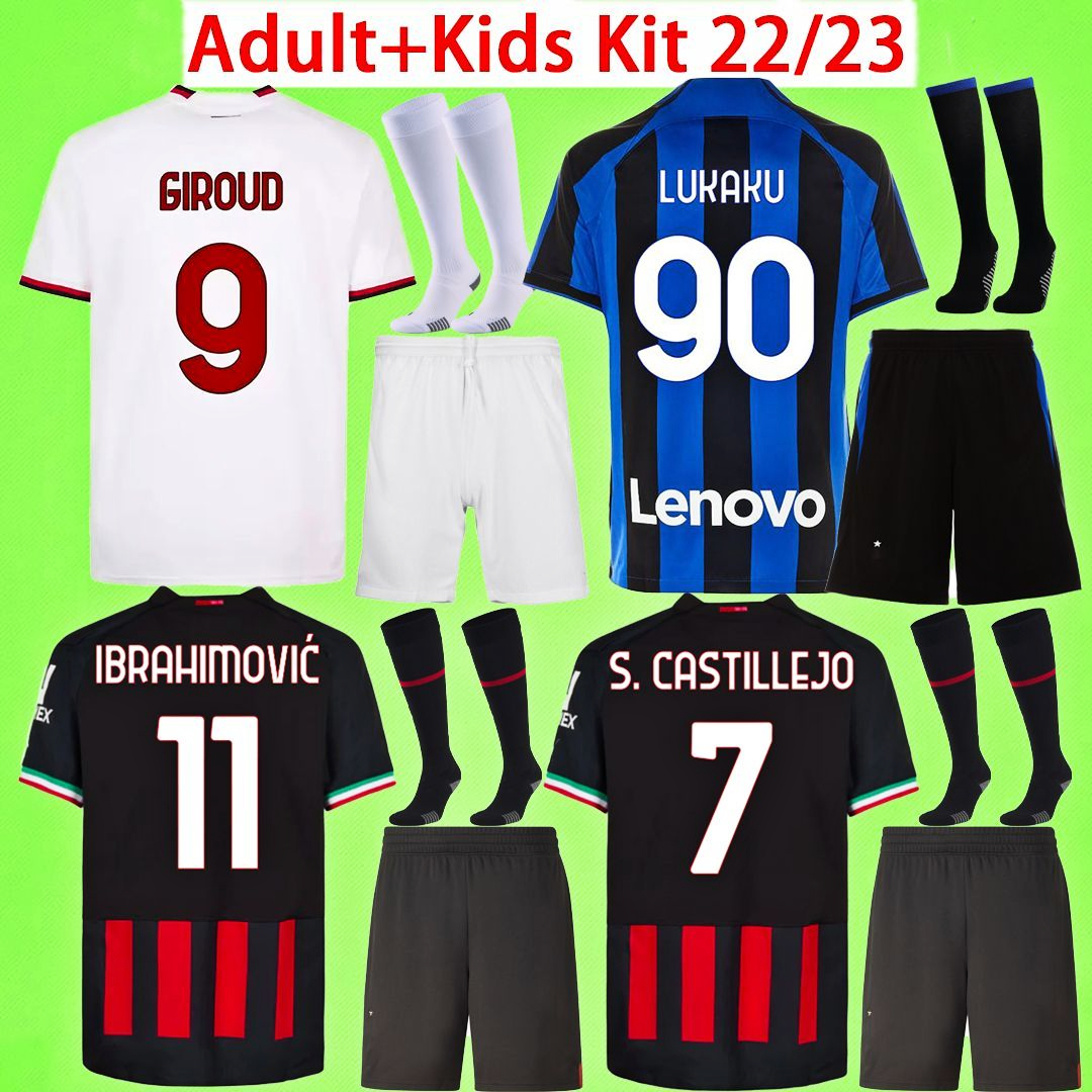 Adult Kids kit with shorts and socks Milan Soccer Jerseys boys sets GIROUD 2022 2023 ac BRAHIM KESSIE THEO inter 22 23 IBRAHIMOVIC children Football Shirt mens suit man, 22/23 away kit with socks3
Adult Kids kit with shorts and socks Milan Soccer Jerseys boys sets GIROUD 2022 2023 ac BRAHIM KESSIE THEO inter 22 23 IBRAHIMOVIC children Football Shirt mens suit man, 22/23 away kit with socks3