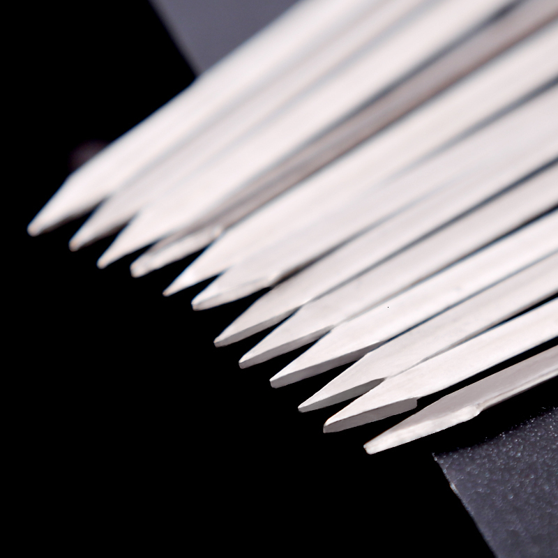 BBQ Tools Accessories 100/50pc Stainless Steel Skewer Flat Barbecue Needle Stick Garden Outdoor Camping bbq Grill Gadgets 221128