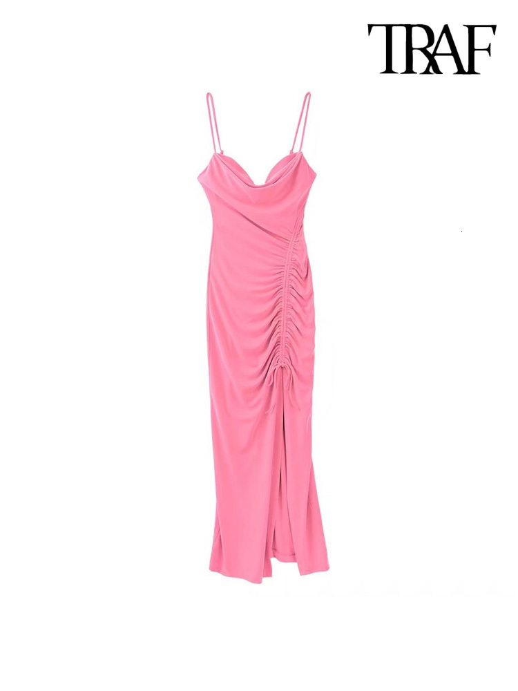 Casual Dresses TRAF Women Fashion With Draped Adjustable Midi Dress Vintage Backless Zipper Thin Straps Female Vestidos Mujer 221125, As picture
Casual Dresses TRAF Women Fashion With Draped Adjustable Midi Dress Vintage Backless Zipper Thin Straps Female Vestidos Mujer 221125, As picture