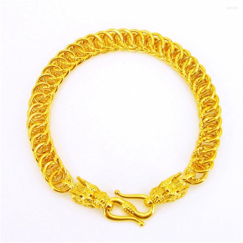 Link Bracelets Dragon Head Bracelet Wrist Chain Men Jewelry Yellow Gold Filled Hip Hop Fashion Gift
Link Bracelets Dragon Head Bracelet Wrist Chain Men Jewelry Yellow Gold Filled Hip Hop Fashion Gift