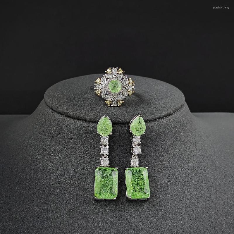 Necklace Earrings Set 2022 Trendy Green Silver Color Bride Dubai Jewelry Drop Earring Open Ring For Women Wedding Christmas Party Love Gift, Picture shown
Necklace Earrings Set 2022 Trendy Green Silver Color Bride Dubai Jewelry Drop Earring Open Ring For Women Wedding Christmas Party Love Gift, Picture shown