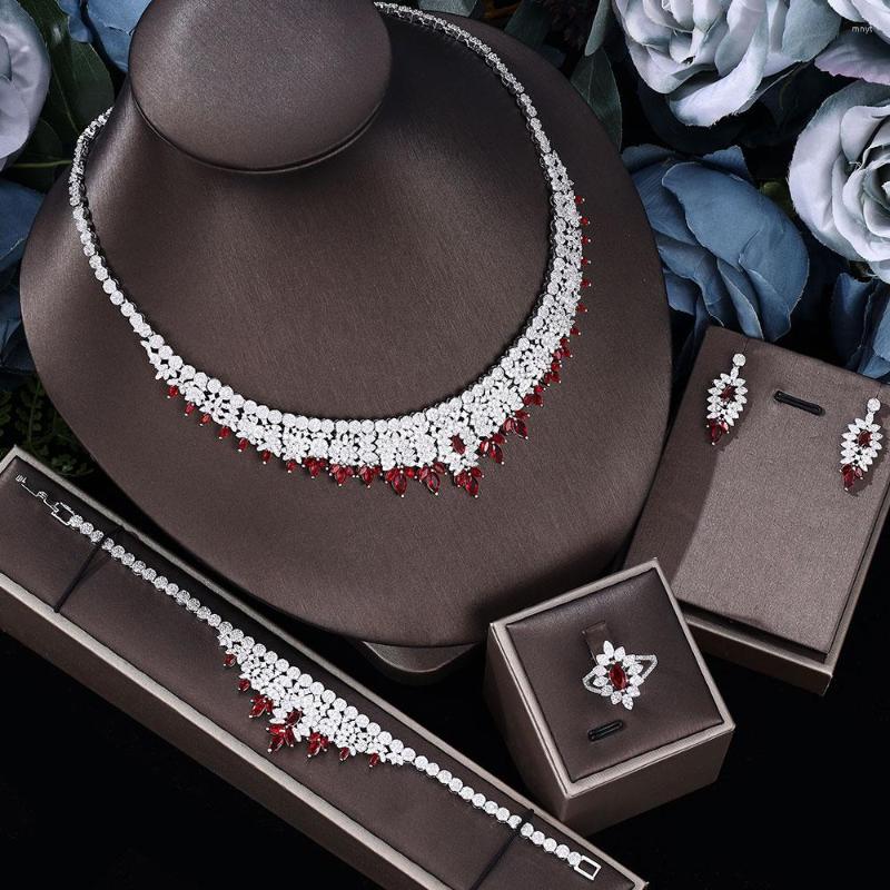 Necklace Earrings Set Ingenious Luxury 4pcs Jewelry With Cubic Zirconia For Women Bridal Party Wedding Accessories Saudi Arabic Dubai, Picture shown
Necklace Earrings Set Ingenious Luxury 4pcs Jewelry With Cubic Zirconia For Women Bridal Party Wedding Accessories Saudi Arabic Dubai, Picture shown