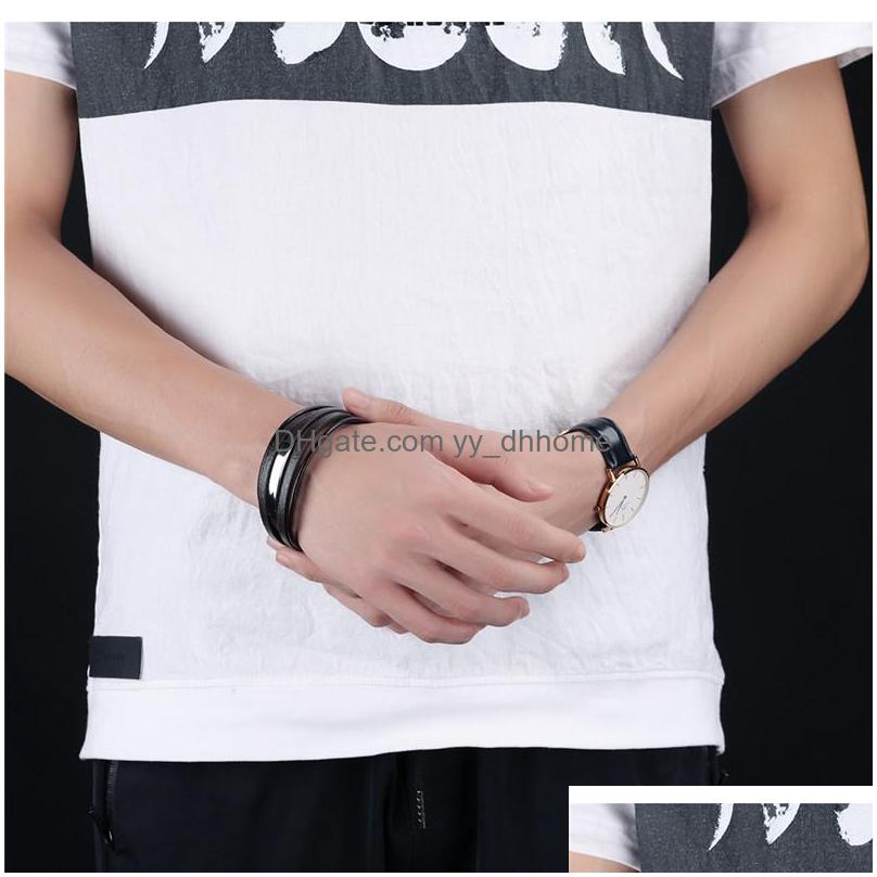 Charm Bracelets Men Jewelry Punk Black Braided Geunine Leather Bracelet Stainless Steel Magnetic Buckle Fashion Bangles Drop Deliver Dhkci
Charm Bracelets Men Jewelry Punk Black Braided Geunine Leather Bracelet Stainless Steel Magnetic Buckle Fashion Bangles Drop Deliver Dhkci