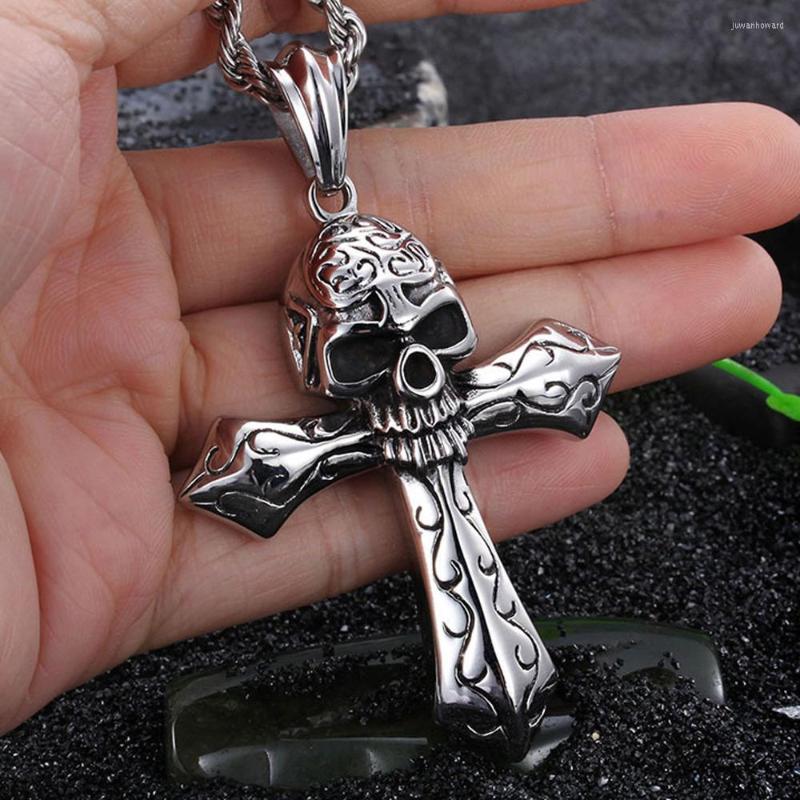 Pendant Necklaces Granny Chic Cool Large Biker 316L Stainless Steel Skeleton Skull Cross Men's Rope Necklace Gothic Jewelry Vintage
Pendant Necklaces Granny Chic Cool Large Biker 316L Stainless Steel Skeleton Skull Cross Men's Rope Necklace Gothic Jewelry Vintage
